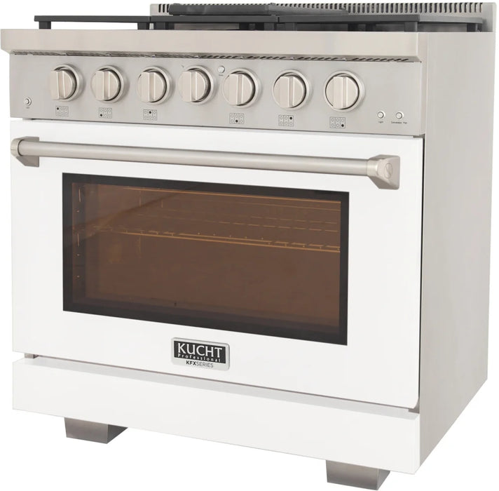 Kucht 36" Freestanding Professional Gas Range Liquid Propane KFX3600X/LP-W