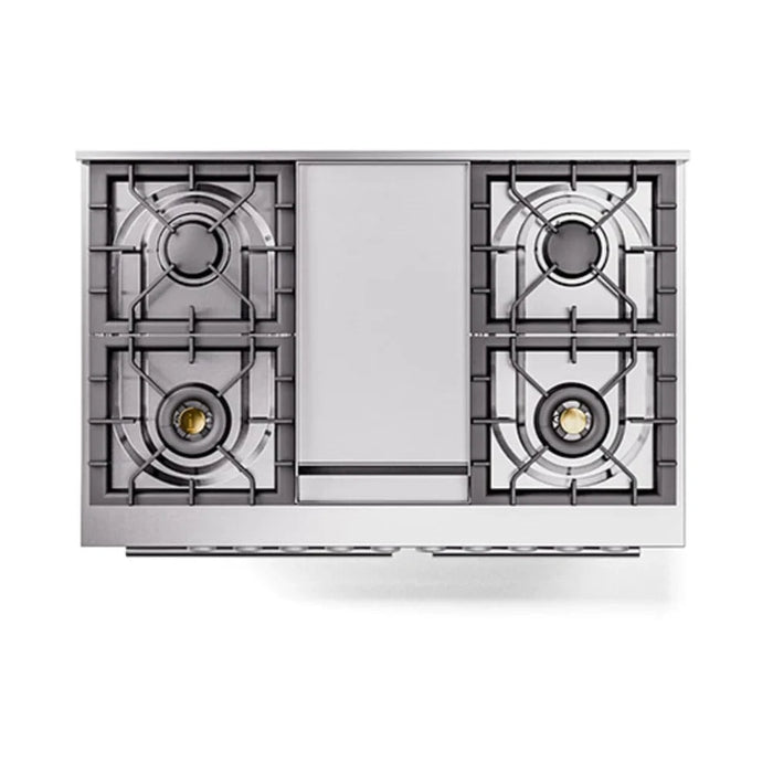 ILVE 40"Professional Plus Dual Fuel Range, Stainless Steel UPD40FQMPSS