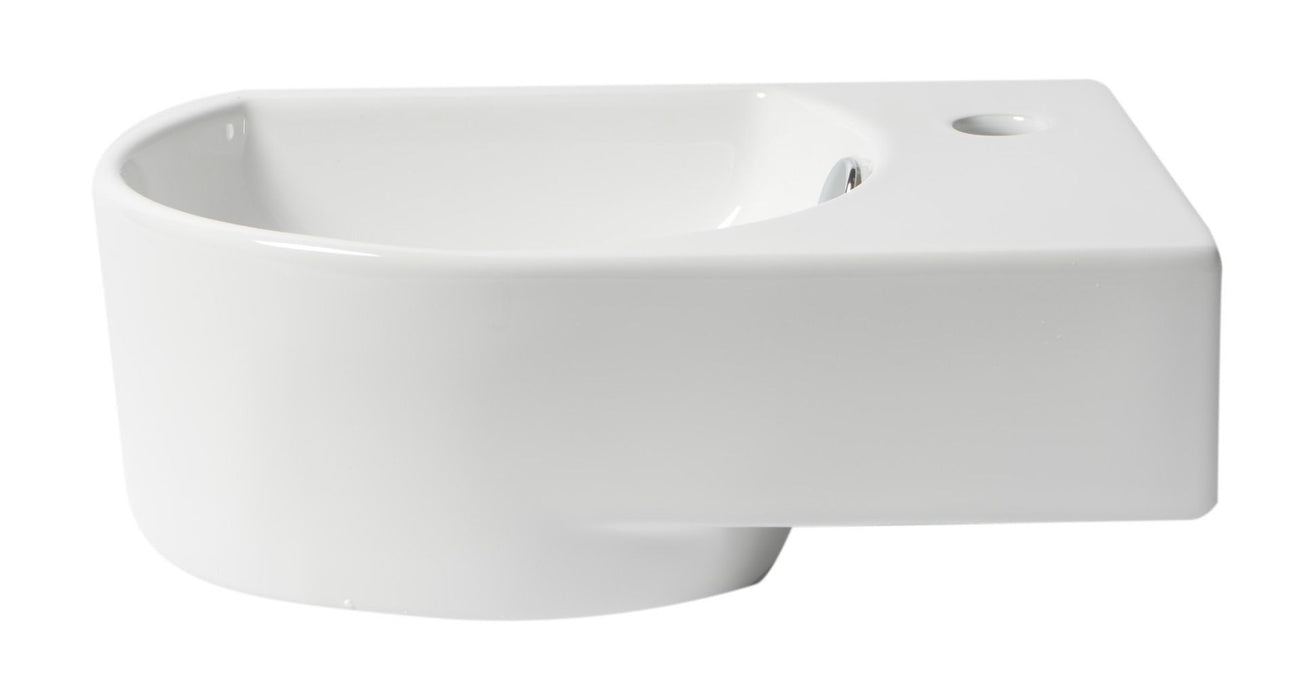 ALFI brand White 16" Small Wall Mounted Ceramic Sink, Faucet Hole ABC119