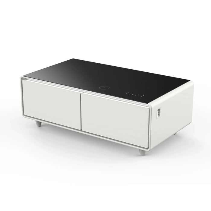 FORNO Evoluto 51" Smart Coffee Table – Dual Fridge Drawers Black in White FCTFR7006-51WHT