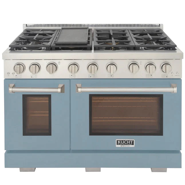 Kucht 48" Professional Gas Range, 7 Burners, Grill/Griddle, KFX480-LB