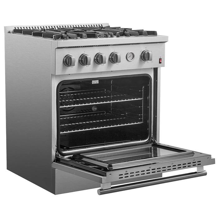 Forno 30" Gas Range,  Built-In Temperature Gauge, FFSGS6277-30