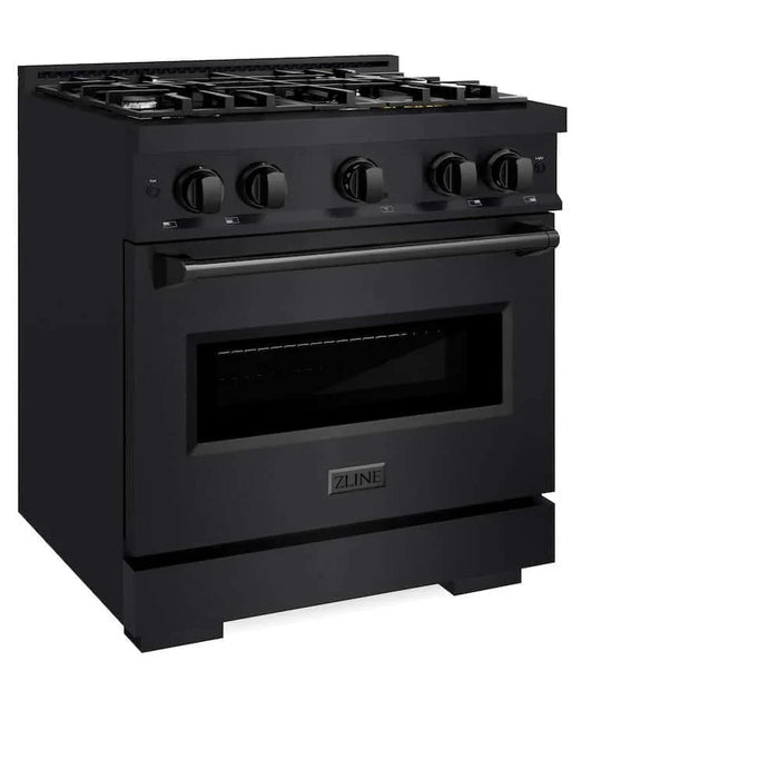 ZLINE 30"Classic Gas Range, Convection Gas Oven, Black Stainless Steel, CGRB-30