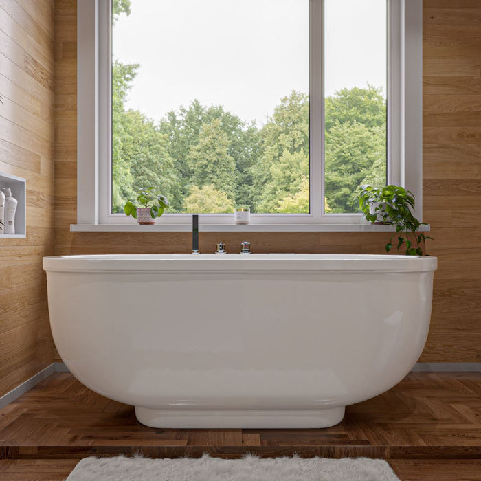 EAGO 6 ft Acrylic White Whirlpool Bathtub, Fixtures AM128ETL