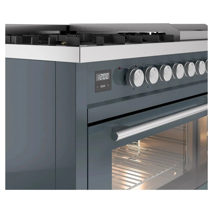 ILVE 48"Professional Plus Liquid Propane Dual Fuel Range, Blue Grey UP48FWMPBGLP