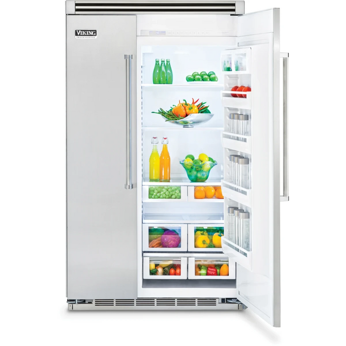 Viking® 5 Series 48" Stainless Steel Built In Side-by-Side Refrigerator VCSB5484SS