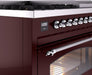 ILVE Nostalgie II 48" Dual Fuel Liquid Propane Range, Burgundy, Chrome Trim ILVE UP48FNMPBUCLP ILVE