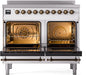 ILVE Nostalgie II 40" Electric Range, White, Bronze Trim UPDI406NMPWHB ILVE