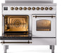 ILVE Nostalgie II 40" Electric Range, White, Bronze Trim UPDI406NMPWHB ILVE