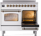 ILVE Nostalgie II 40" Electric Range, White, Bronze Trim UPDI406NMPWHB ILVE