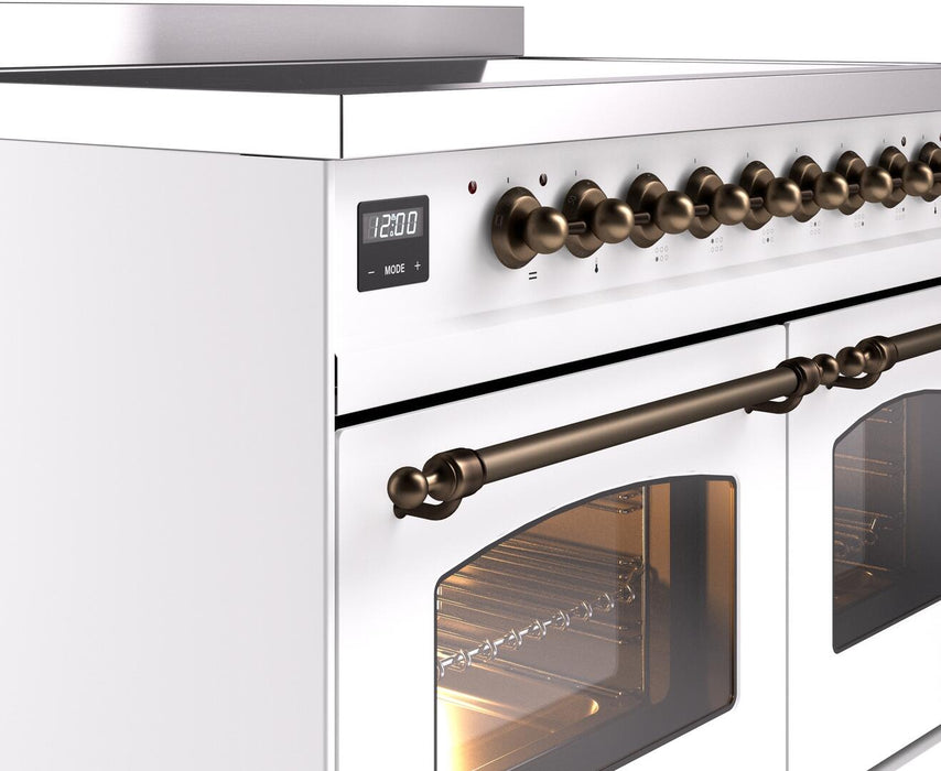 ILVE Nostalgie II 40" Electric Range, White, Bronze Trim UPDI406NMPWHB ILVE