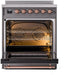 ILVE Nostalgie II 30" Electric Range, Matte Graphite, Copper Trim UPI304NMPMGP ILVE