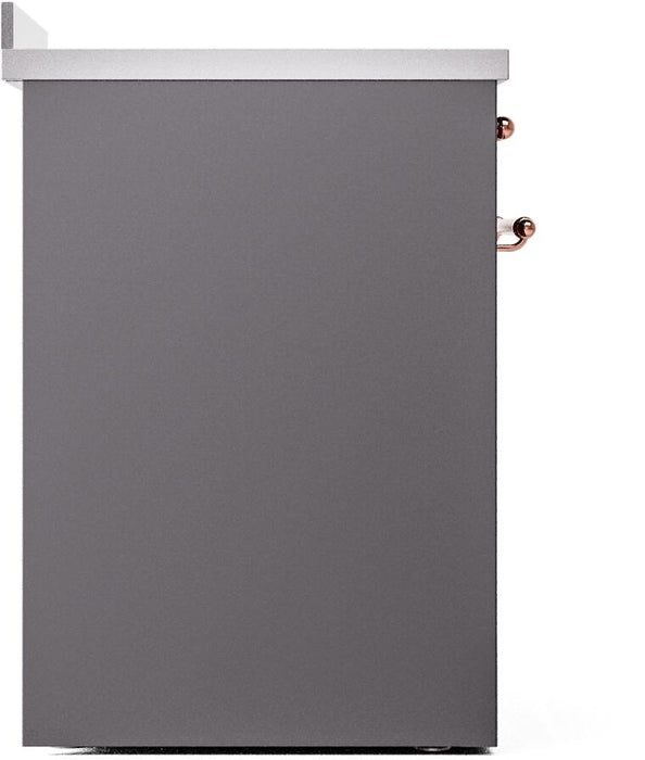 ILVE Nostalgie II 30" Electric Range, Matte Graphite, Copper Trim UPI304NMPMGP ILVE