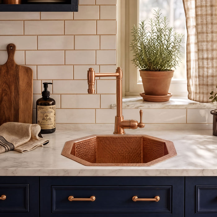 Nauxus Custom Handmade Copper Undermount Bar Sink RCB02-NX