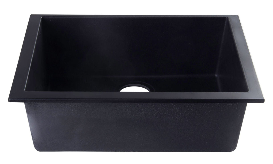 ALFI brand 24" Undermount Single Granite Composite Kitchen Sink AB2420UM