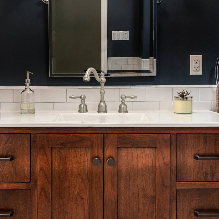 Two-Handle Brushed Nickel Widespread Bathroom Sink Faucet - AK41518BN