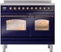 ILVE Nostalgie II 40" Electric Range, Blue, Bronze Trim  UPDI406NMPMBB ILVE