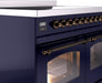 ILVE Nostalgie II 40" Electric Range, Blue, Bronze Trim  UPDI406NMPMBB ILVE