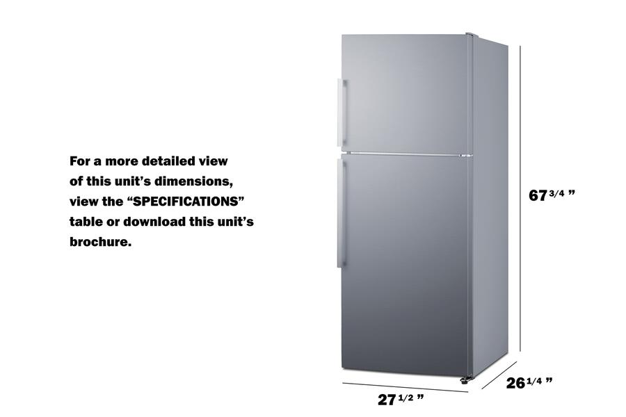 Summit 28" Wide Top Mount Refrigerator-Freezer FF1513SS