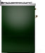 ILVE Nostalgie II 30" Dual Fuel Liquid Propane Range, Emerald Green, Brass Trim UP30NMPEGGLP ILVE