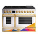 48“ Freestanding Custom Gas Range with 8 Sealed Burners Cooktop, Rapid Convection Oven, Natural Gas/LP Convertible — AK-G48N05A-1