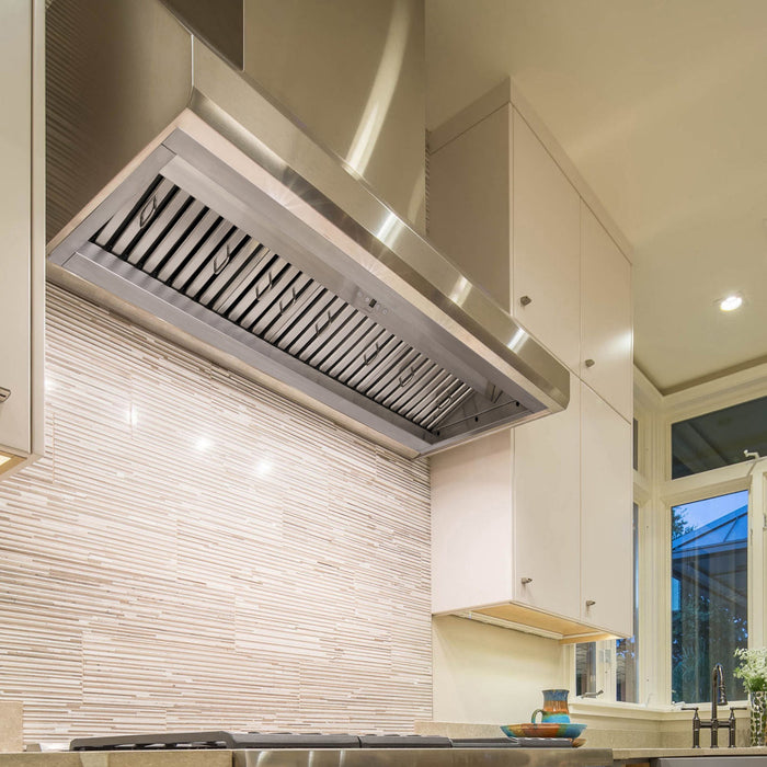 Nauxus 48 Inch Range Hood Insert with 1200 CFM Powerful Suction, Ultra Quiet Ducted Stainless Steel Kitchen Stove Vent Hood with Dimmable LED Lights, Timer, 4-Speed Touch Control , NX-19IL-48