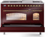 ILVE Nostalgie II 48" Dual Fuel Liquid Propane Range, Burgundy, Brass Trim ILVE UP48FNMPBUGLP ILVE