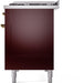 ILVE Nostalgie II 48" Dual Fuel Liquid Propane Range, Burgundy, Brass Trim ILVE UP48FNMPBUGLP ILVE