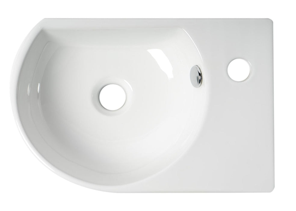 ALFI brand White 16" Small Wall Mounted Ceramic Sink, Faucet Hole ABC119