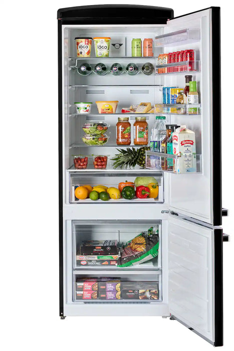 UNIQUE 28" Black Bottom Mount Refrigerator, UNQ-455L B AC