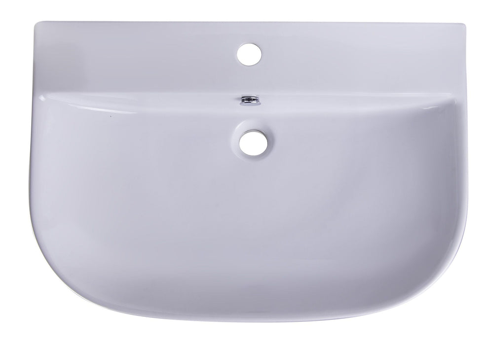 ALFI brand 28" White D-Bowl Porcelain Wall Mounted Bath Sink AB112