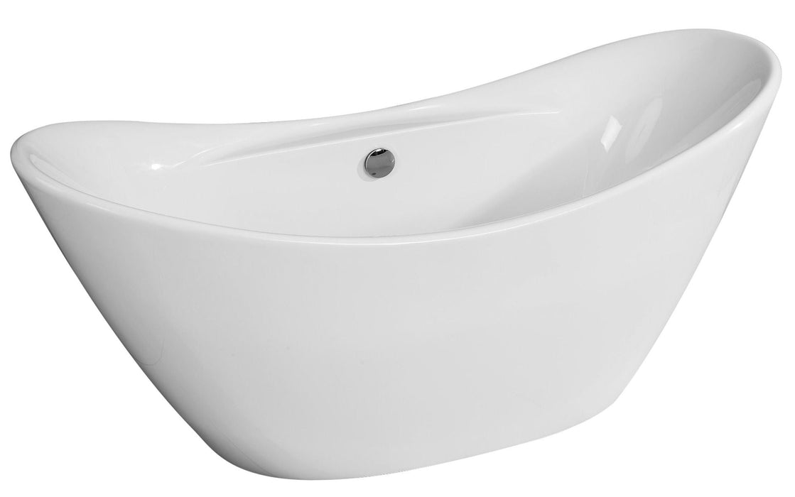 ALFI brand 68" White Oval Acrylic Free Standing Soaking Bathtub AB8803