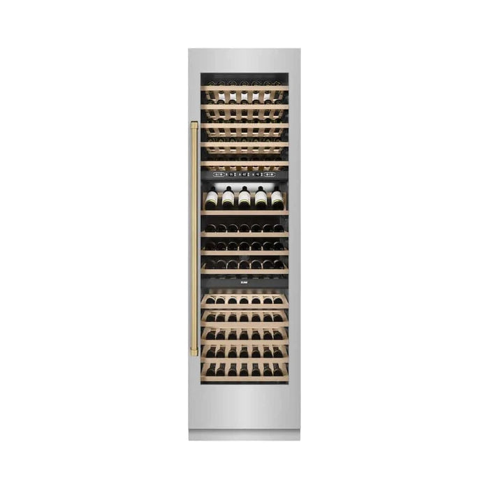 ZLINE 24"Triple Zone 100 Bottle Column Wine Cooler, Stainless Steel Champagne Bronze RCWVZ-304-24-CB