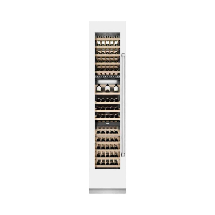 ZLINE 18"Triple Zone 68 Bottle Left Hinge Column Wine Cooler, White Matte Stainless Steel RCWVL-WM-18