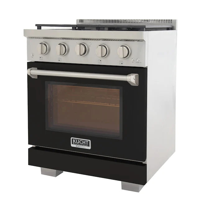 Kucht 30"  Professional Natural Gas Range, 4 Burners, KFX300-BK