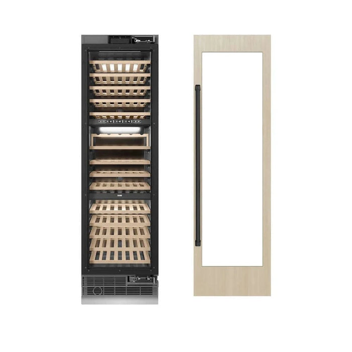 ZLINE 24" Triple Zone 100 Bottle Panel Ready Column Wine Cooler Matte Black RBCWVZ-24-MB