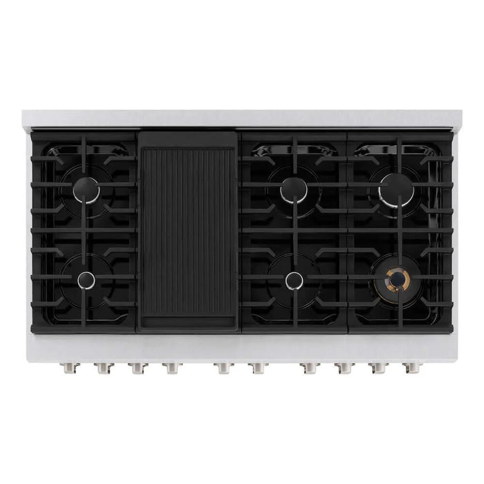 ZLINE 48"Gas Range, Convection Gas Oven, DuraSnow® Black Matte, SGRS-BLM-48