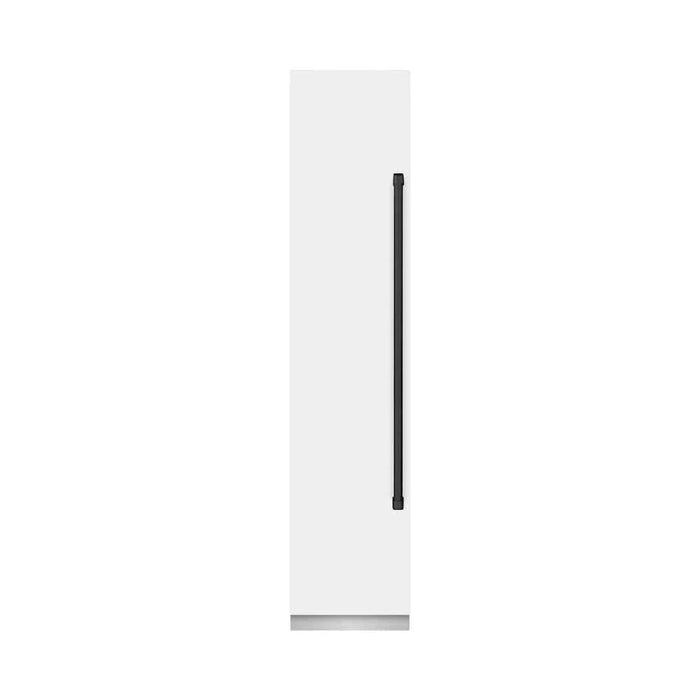 ZLINE 18" Left Hinge Column Freezer White Matte Stainless Steel, Graphite Gray Interior Matte Black RCFVLZ-WM-18-MB