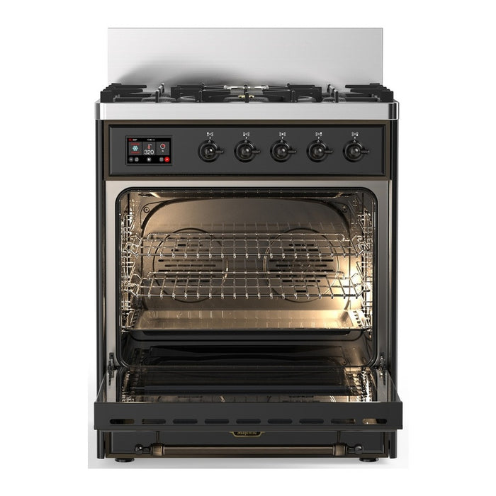 ILVE Majestic III 30" Dual Fuel Range, Matte Graphite Burnished Trim UM30QNR3MGB