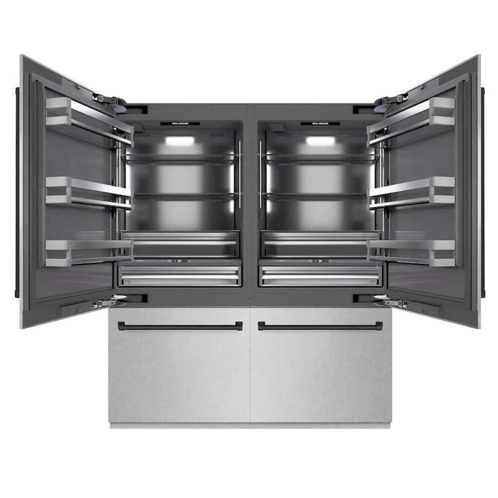 ZLINE 72" Built-In Bottom Freezer Refrigerator,Water Dispenser, Ice Maker, DuraSnow® Stainless Steel Graphite Gray Matte Black GRBITZ-SN-72-MB