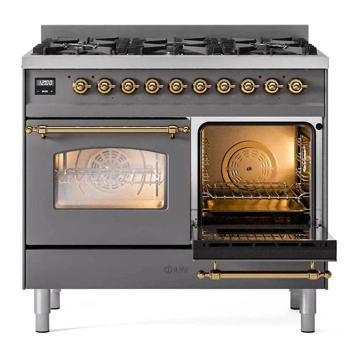 ILVE Nostalgie II Limited Edition 40" Dual Fuel Range Matte Graphite UPD406NMPMGG