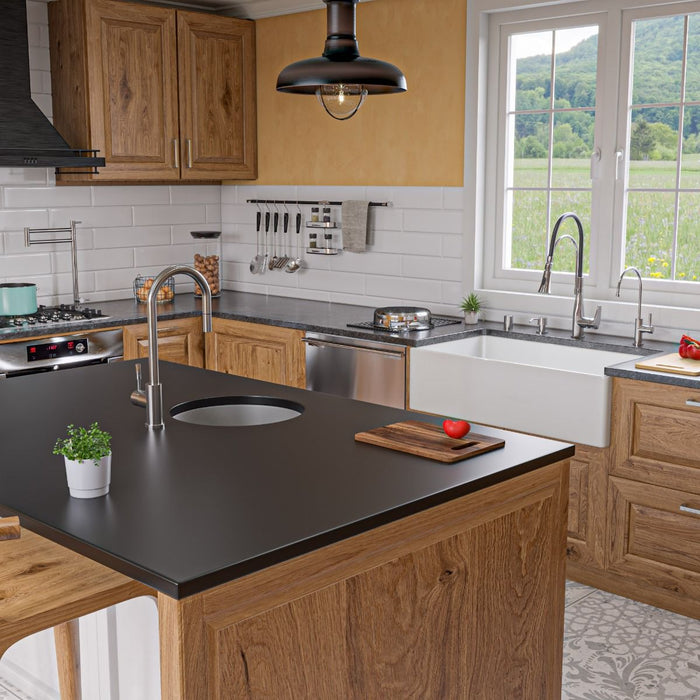 ALFI brand 36" Smooth Apron Single Bowl Fireclay Farm Sink AB536-W