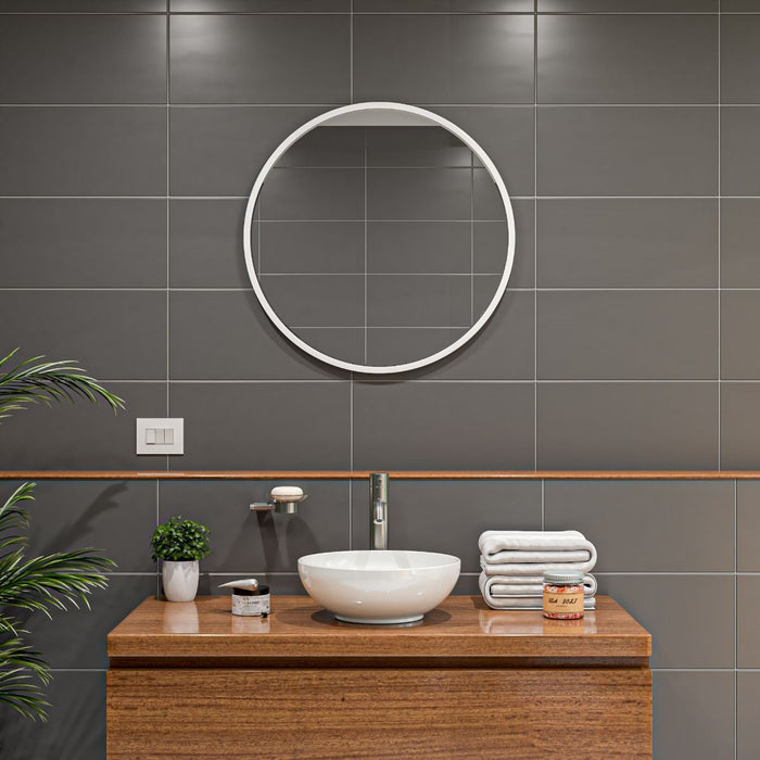 ALFI brand White 15" Round Vessel Bowl Above Mount Ceramic Sink ABC905