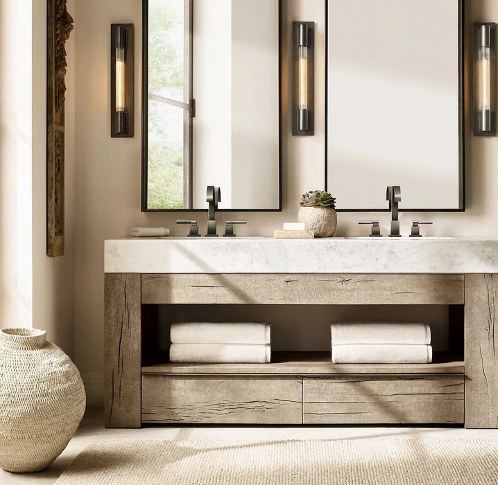 Aspen French Oak Double Washstand — Farmhouse Kitchen and Bath