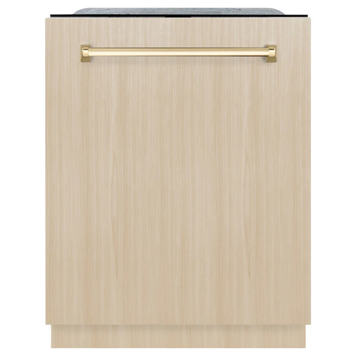 ZLINE Autograph Edition 24" Tall Tub Dishwasher, Custom Panel Ready, Gold DWMTZ-24-G