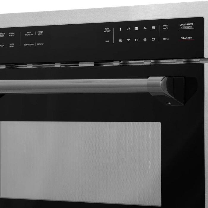 ZLINE 24” Convection Microwave, Stainless Steel, Black MWOZ-24-SS-MB