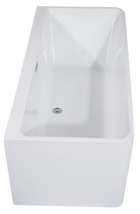 ALFI brand 67" White Rectangular Acrylic Free Standing Soaking Bathtub AB8859