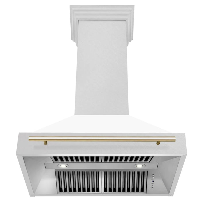 ZLINE 36" Autograph DuraSnow White Range Hood 8654SNZ-WM36-G
