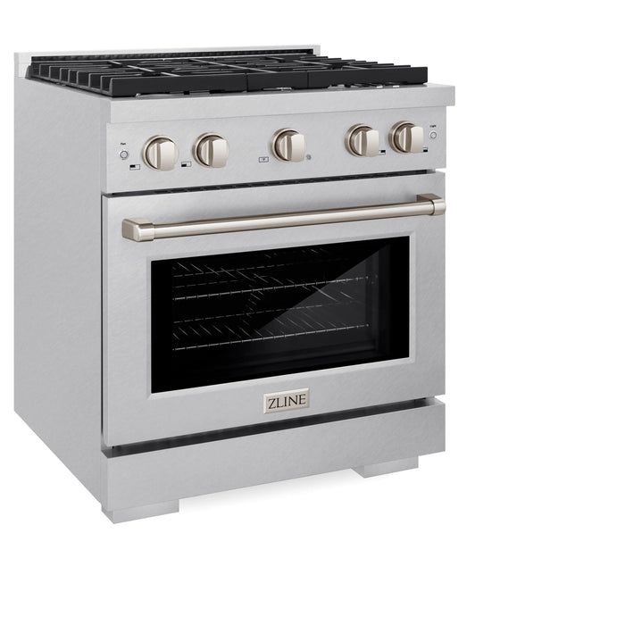 ZLINE 30"Paramount Dual Fuel Range DuraSnow® Stainless Steel SDRS-30