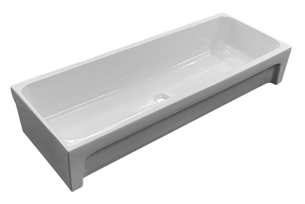 ALFI brand 48" White Above Mount Fireclay Bath Trough Sink AB48TR